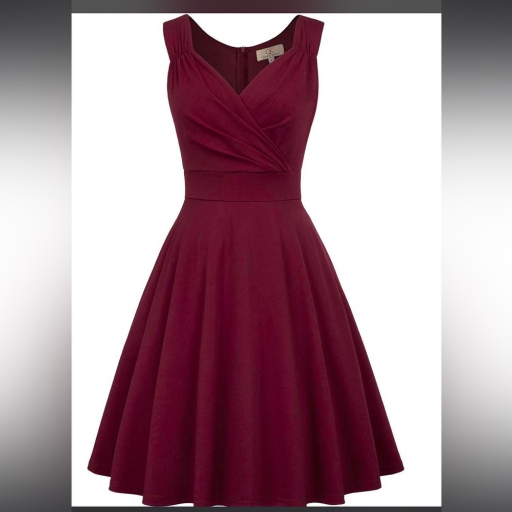 NWT Grace Karin Burgundy Sleeveless Dress